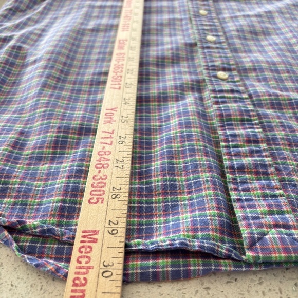 Ralph Lauren Classic Fit Oxford Shirt Plaid Mens Large Preppy Polo Pony Logo EUC - Picture 6 of 12